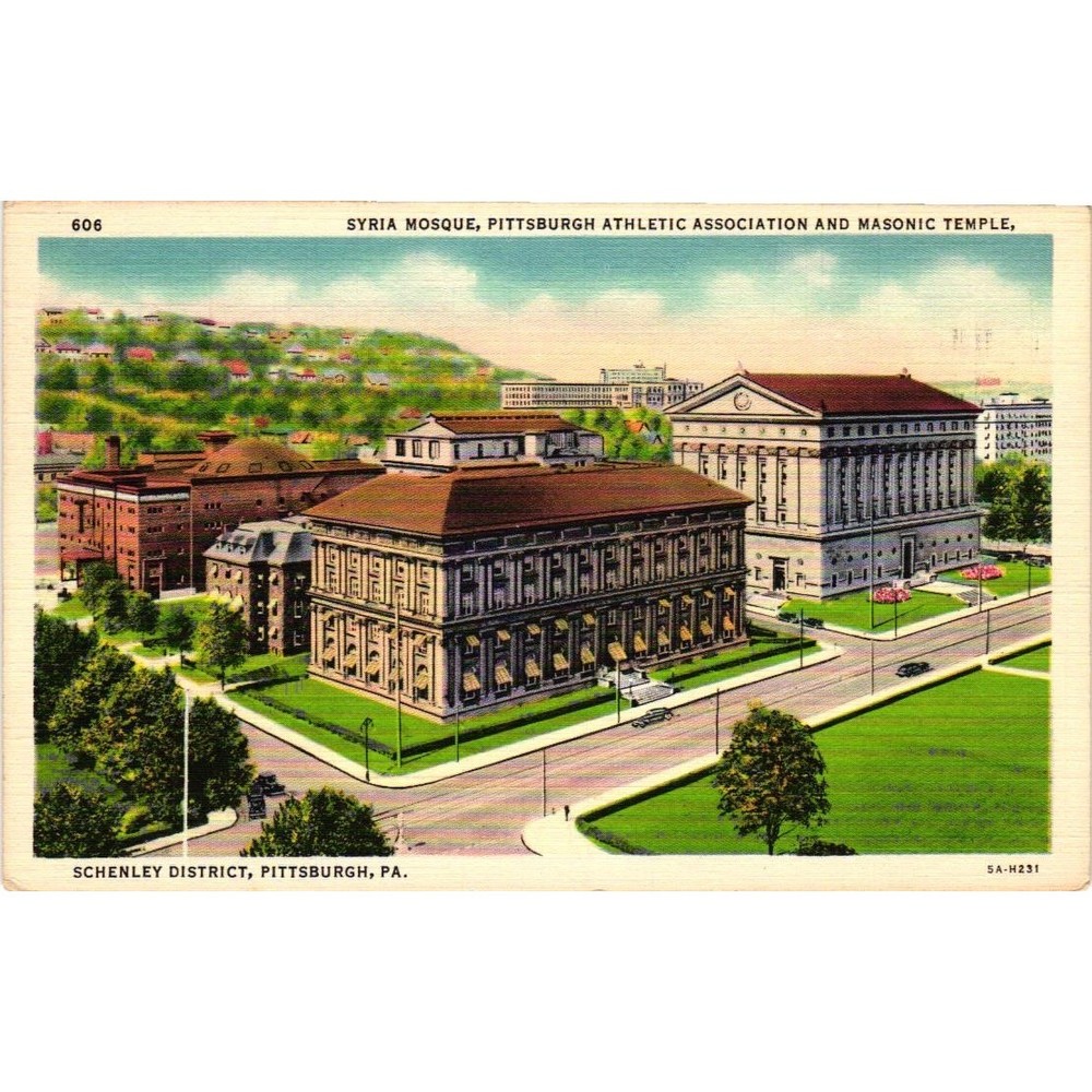 Syria Mosque Pittsburgh Athletic Association Masonic Temple PA Vintage Postcard