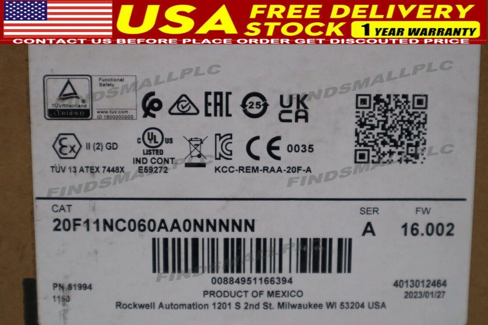 New AB 20F11NC060AA0NNNNN PowerFlex 753 40 HP DRIVE VFD Free Ship US Free Tax