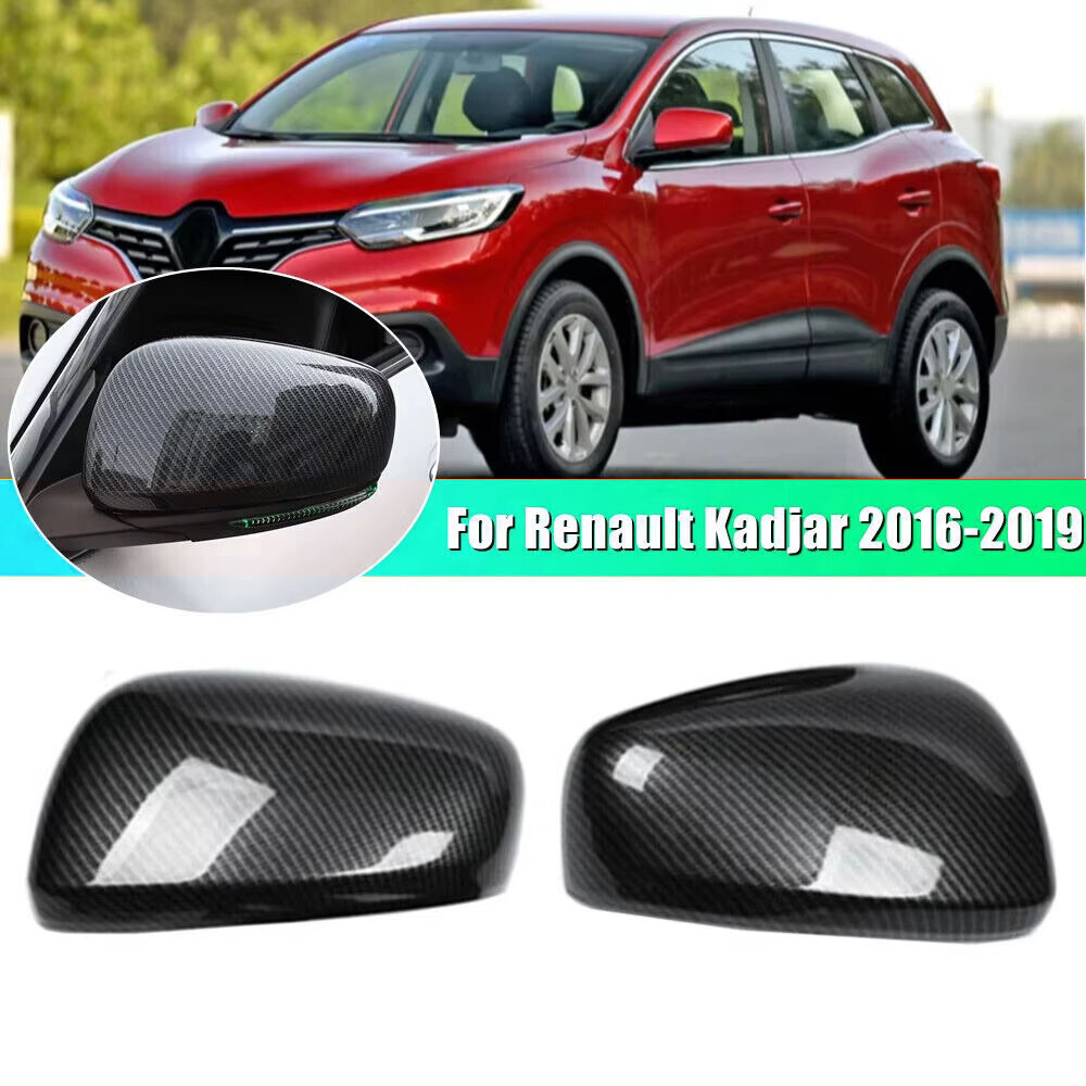 For Renault Kadjar 2016-2019 2x Rearview Side Mirror Cover Wing Cap Trim Add on
