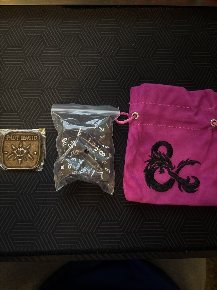 Dungeons & Dragons Acererak’s Treasure Dice, Coin, and Bag! Rainbow Transparent!-image