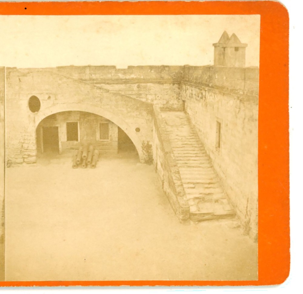 Stairway Old Spanish Fort St. Augustine FL  Stereoview