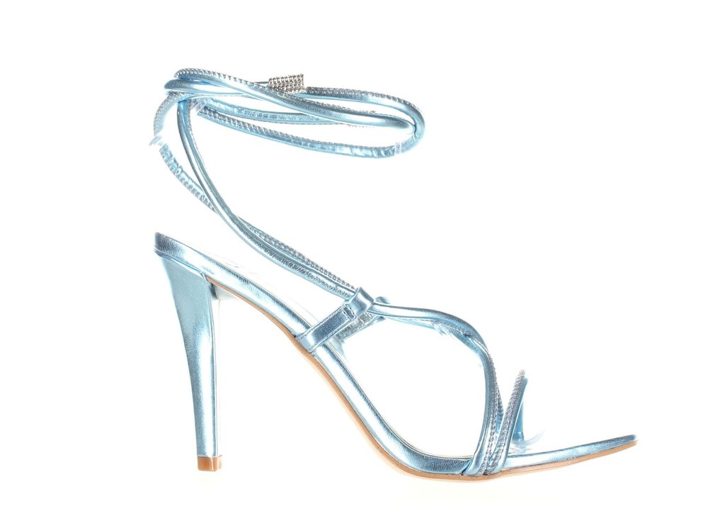 JLO Jennifer Lopez Rainia Blue Strappy Heels Size 6.5 7705468