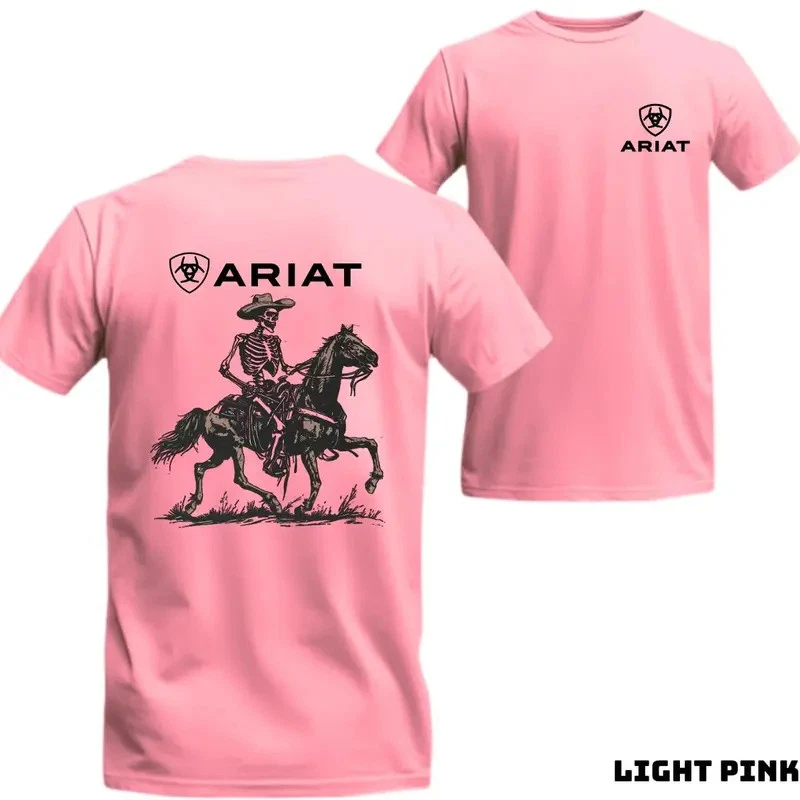 Ariat T-Shirt - Unique Cowboy Skeleton Riding Design, Bold & Distinctive Style