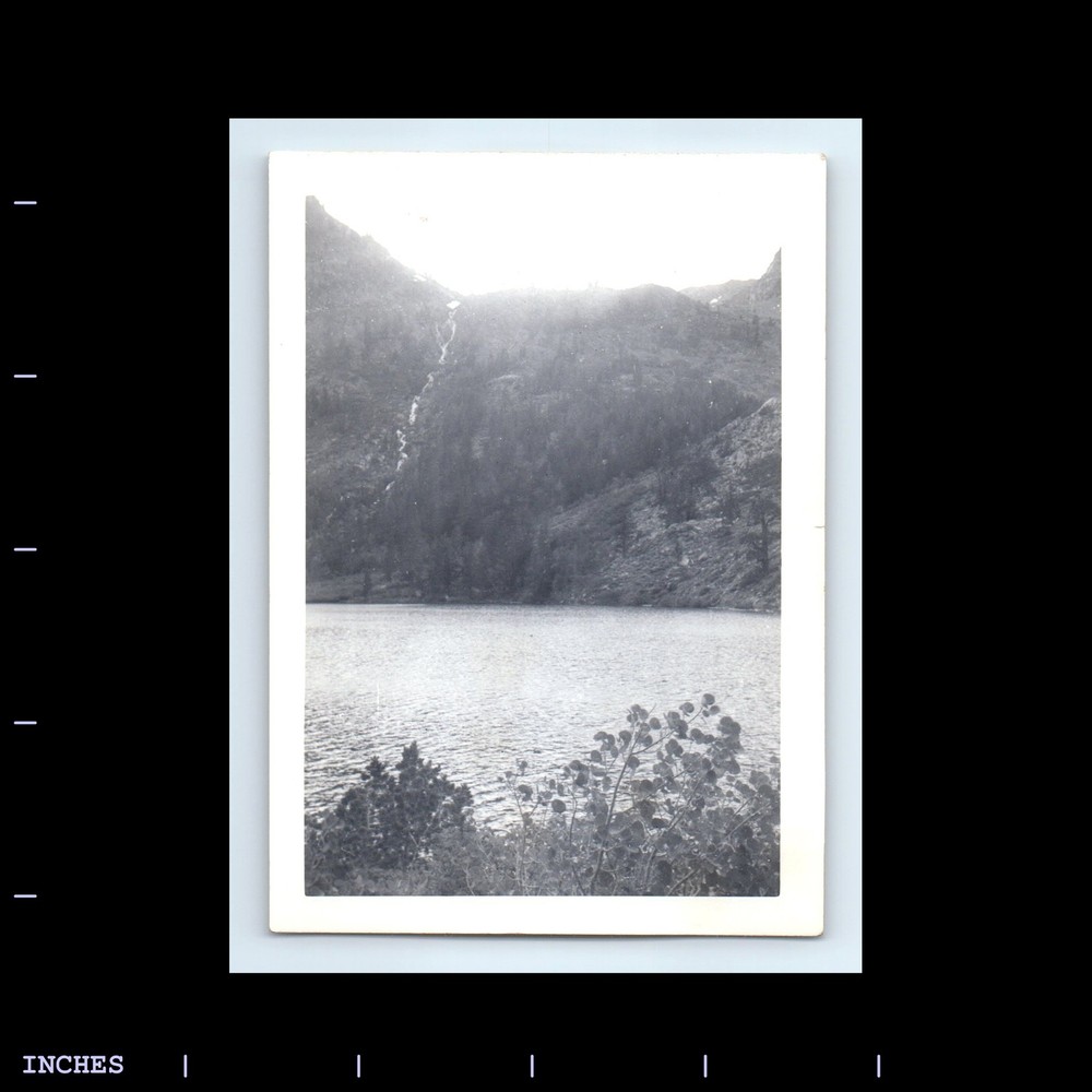 Old Vintage Photo MOUNTAIN LANDSCAPE LAKE AND TREES