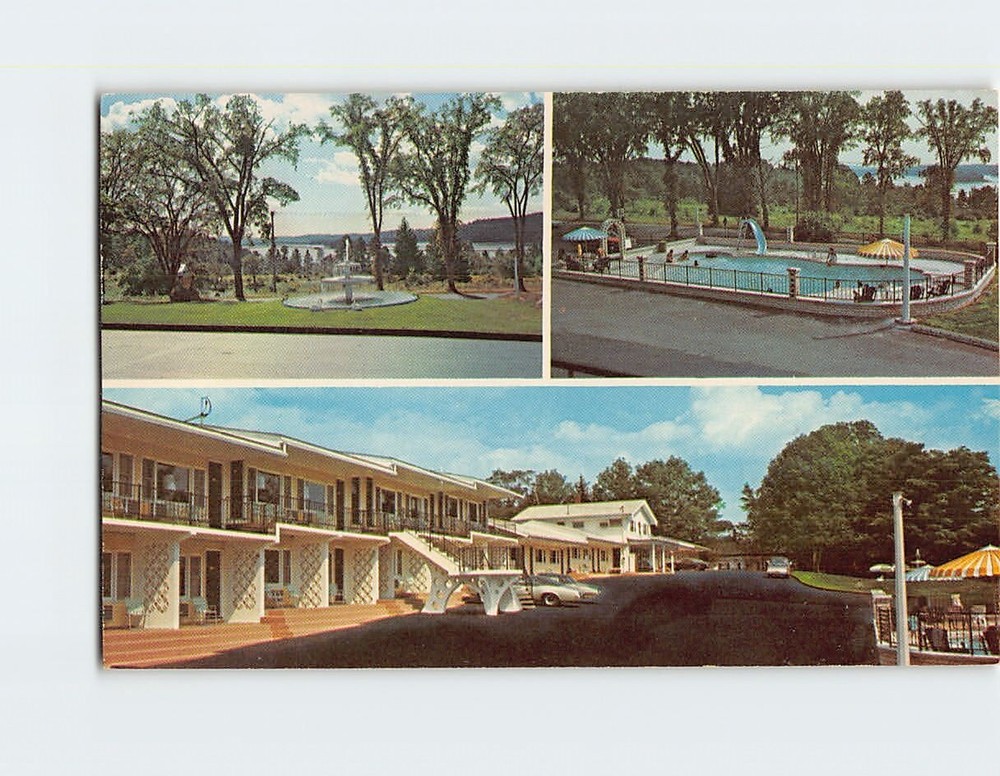 Postcard Spring Fountain Motel Bucksport Maine USA