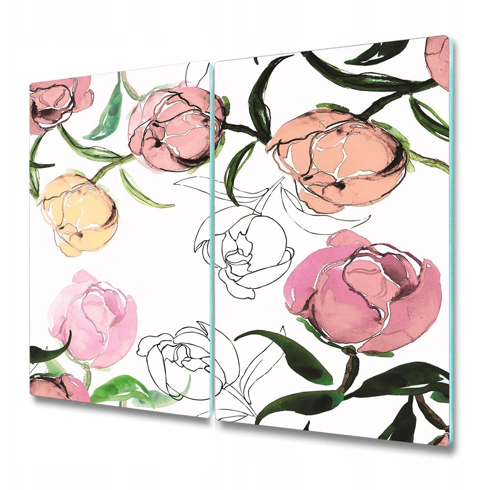 Glass Chopping Board Utensil Board Peony Buds Floral Flowers Peonies art 2x30x52