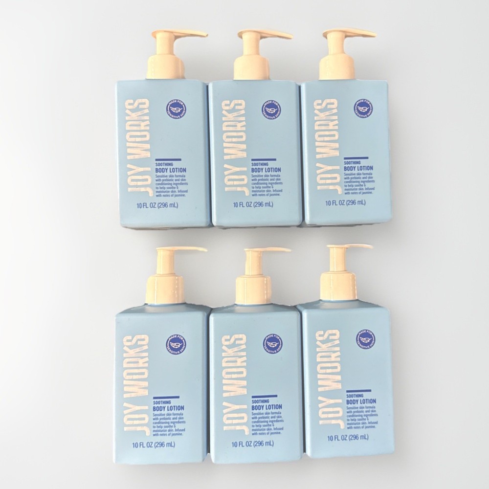6PK Joy Works Soothing Jasmine Body Lotion for Sensitive Skin, 10oz X6