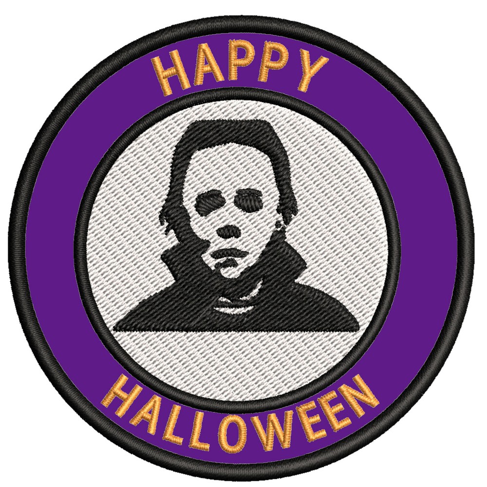 Michael Myers Patch Embroidered Iron-On Applique Halloween Tag Logo