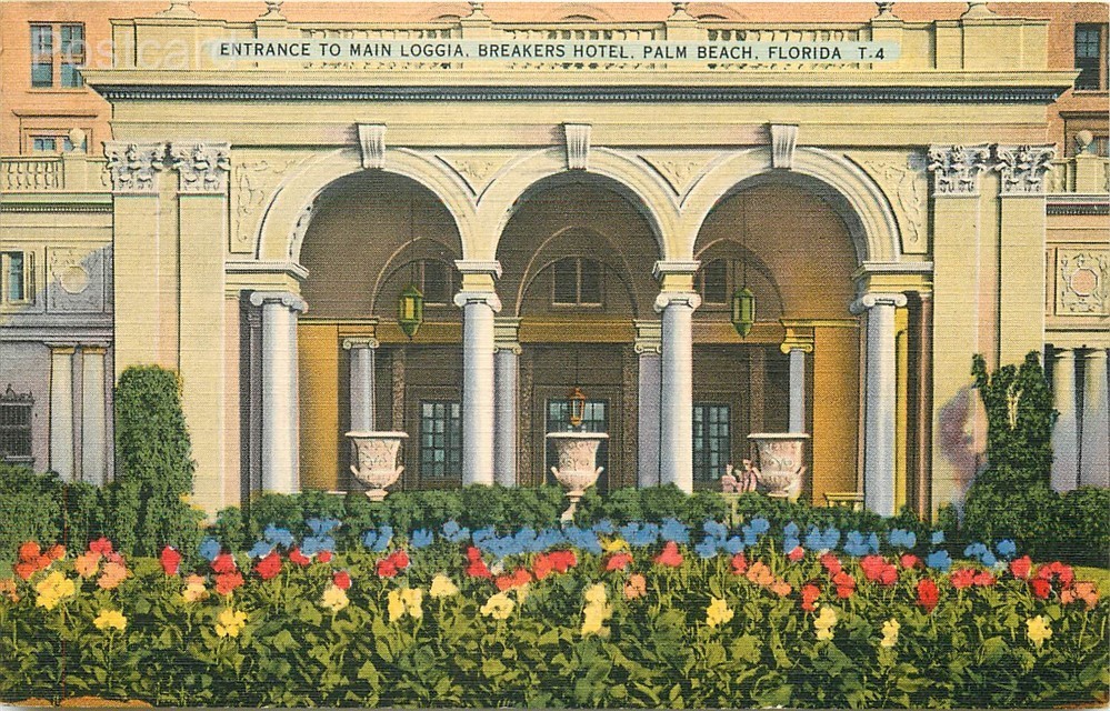 FL, Palm Beach, Florida, Breakers Hotel, Entrance to Main Loggia, Tichnor