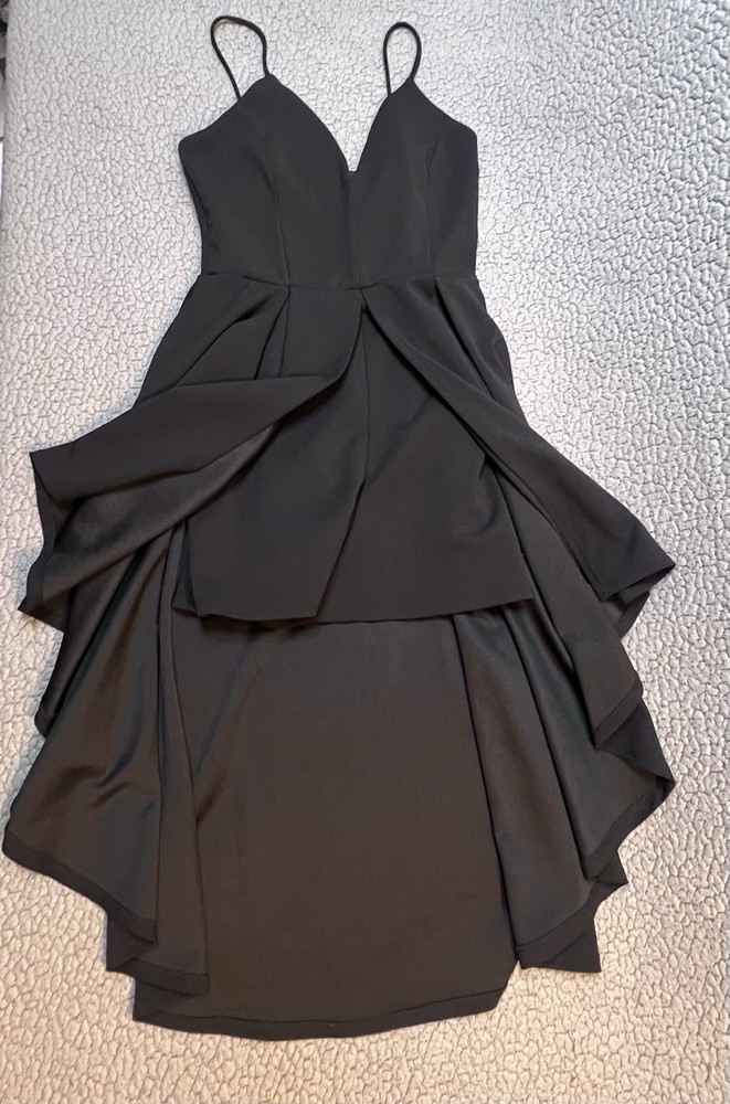 Windsor High Low Skort / Dress Womens Size Medium Black Spaghetti Strap Dress