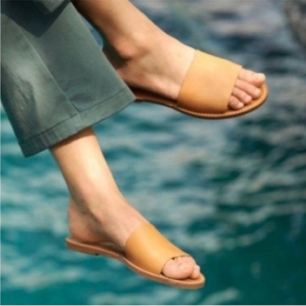 Madewell Boardwalk Post Slide Sandal Leather 8