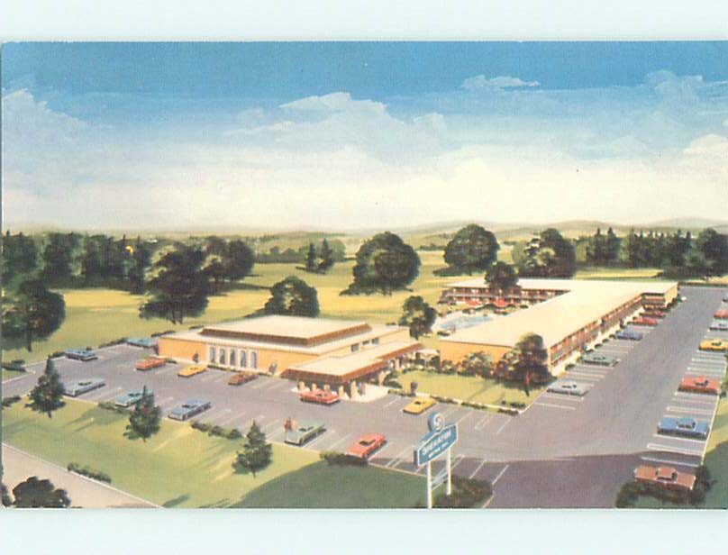 Unused Pre-1980 SHERATON INN MOTEL AERIAL VIEW Southern Pines NC 60k cards u6543