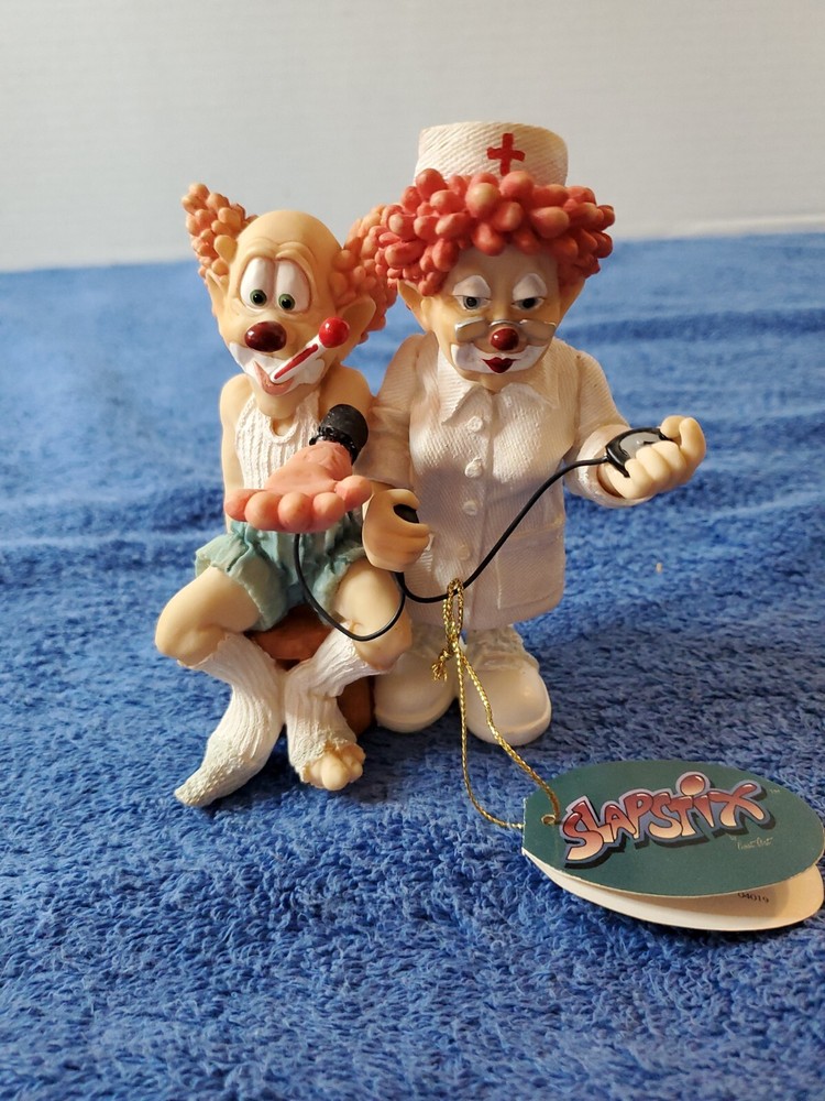 Vintage 1997 Slapstix by Cast Art Nurse W/ Clown Figurine Unique Novelty Funny