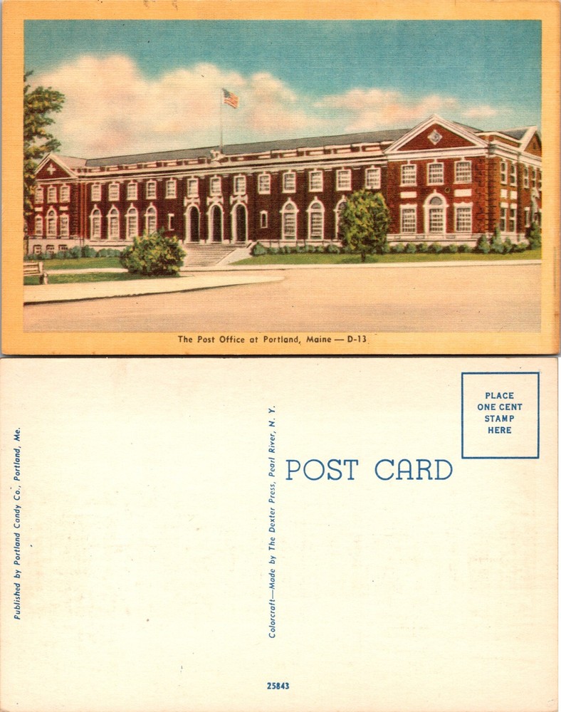 The Post Office Portland Maine ME Postcard