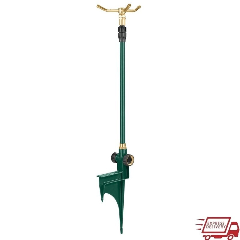 3-Arm Rotating Sprinkler Telescoping Spike Watering Garden Lawn 50ft Coverage US