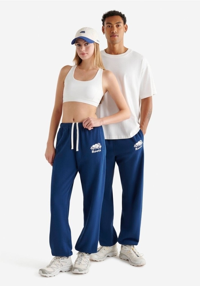 ROOTS CANADA Original Logo BF Sweatpants Joggers EUC Unisex Size Womans M Mens S