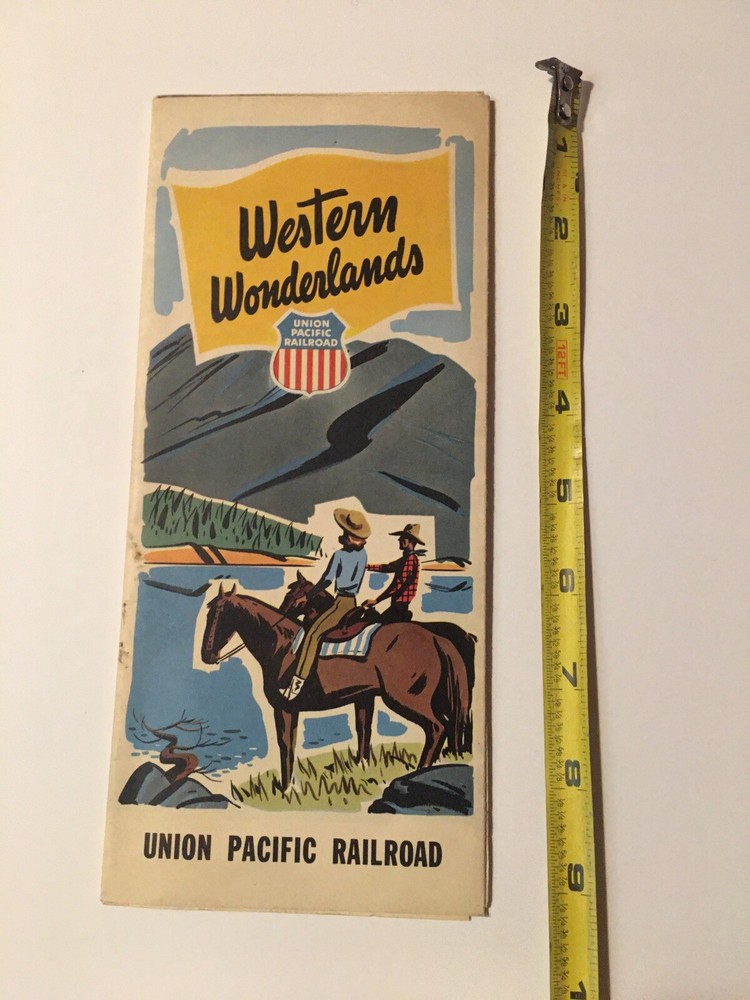 western wonderland union pacific Railroad Illustrated Art Map Poster Era Photos