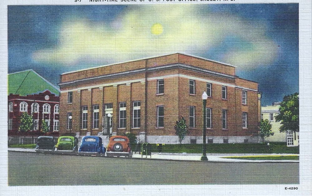 c1940s Shelby North Carolina NC US Post Office UNP Linen Postcard