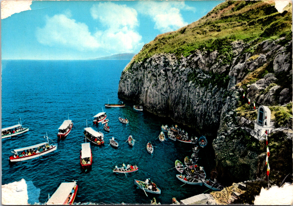 Vintage Postcard Blue Grotto Entrance Capri Italy