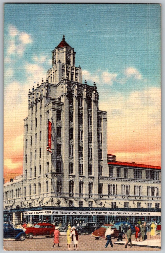 Vtg Linen Postcard Robert Lewis Gift & St Petersburg, FL 1930s