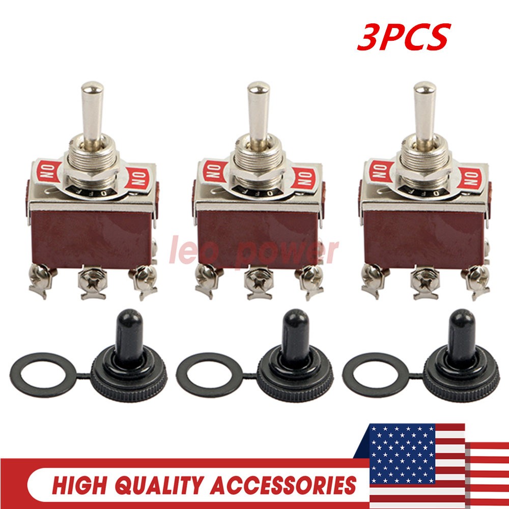 3X Heavy Duty DPDT ON/OFF/ON Toggle Switch 20A 125V/15A 250V Screw Terminals