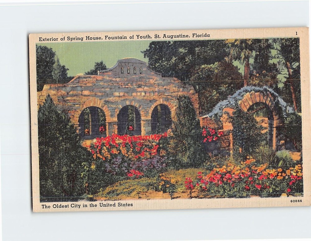 Postcard Exterior Fountain of Youth Spring House Saint St. Augustine Florida USA