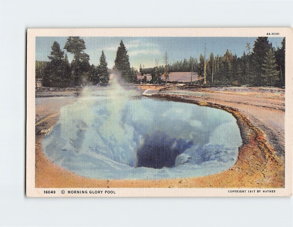 Postcard Morning Glory Pool Yellowstone National Park Wyoming USA