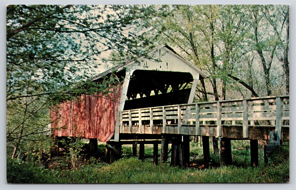 Madison County Iowa~Donahoe Covered Bridge Near Winterset~Postmarked~Postcard