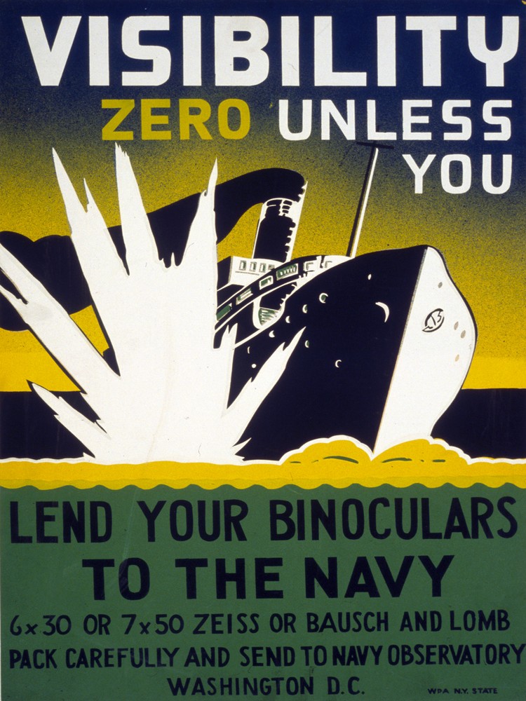 Lend Binoculars to the Navy Decor Poster. Graphic Art. Interior Design. 2123