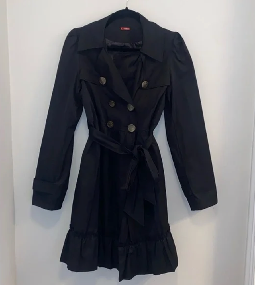 T Party Fashion Women’s Black Trench Coat