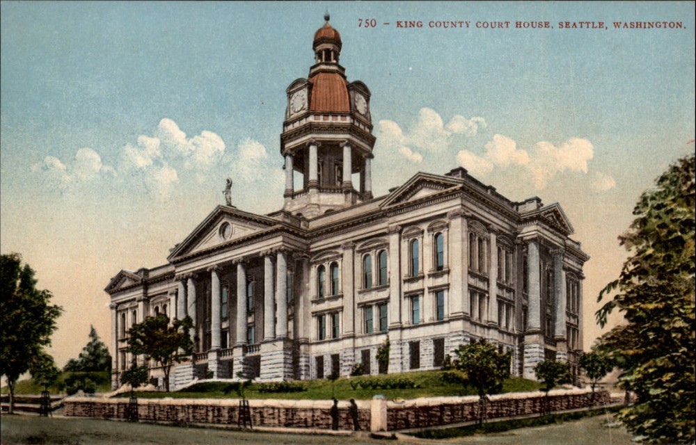 King County Court House Seattle Washington ~ c1910 vintage postcard