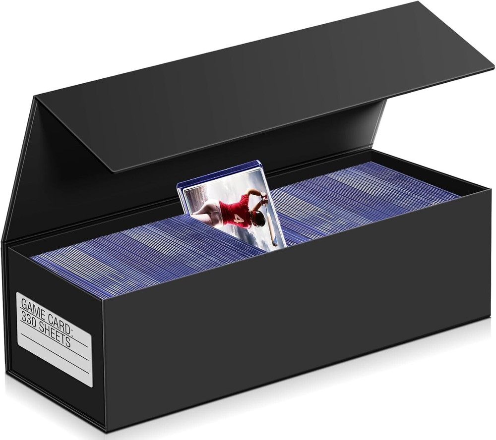 Trading Card Storage Box,Card Storage Box Magnetic Lid,Toploader Storage Box
