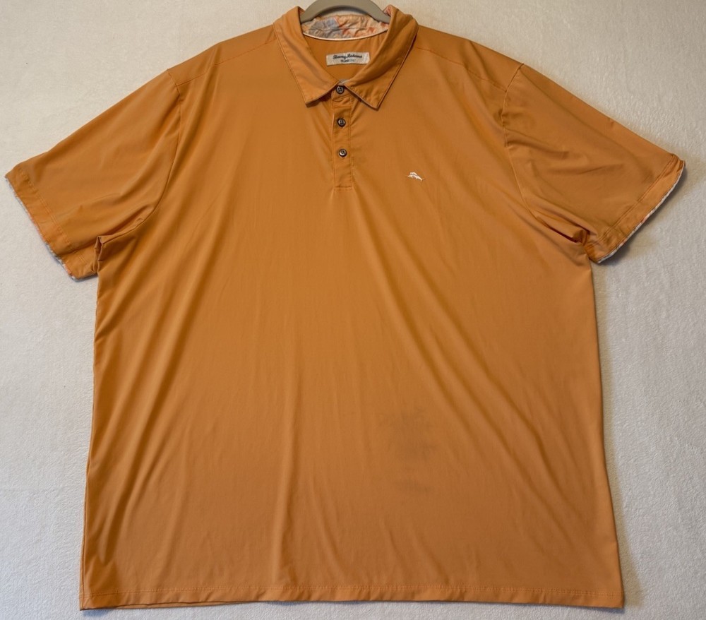 Tommy Bahama Polo Shirt Short Sleeve Island Zone Palm Coast Mens 3XL Orange