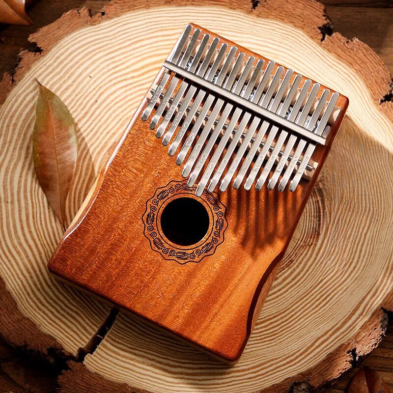 100% New 17 key kalimba mini Wooden instrument flower acrylic kalimba caliber