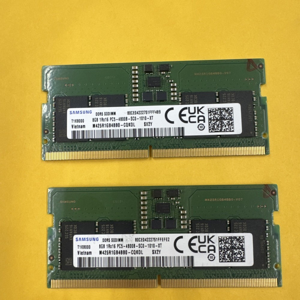 16GB DDR5-4800 soDIMM Kit Samsung 2x8GB PC5-38400 Laptop RAM M425R1GB4BB0 03
