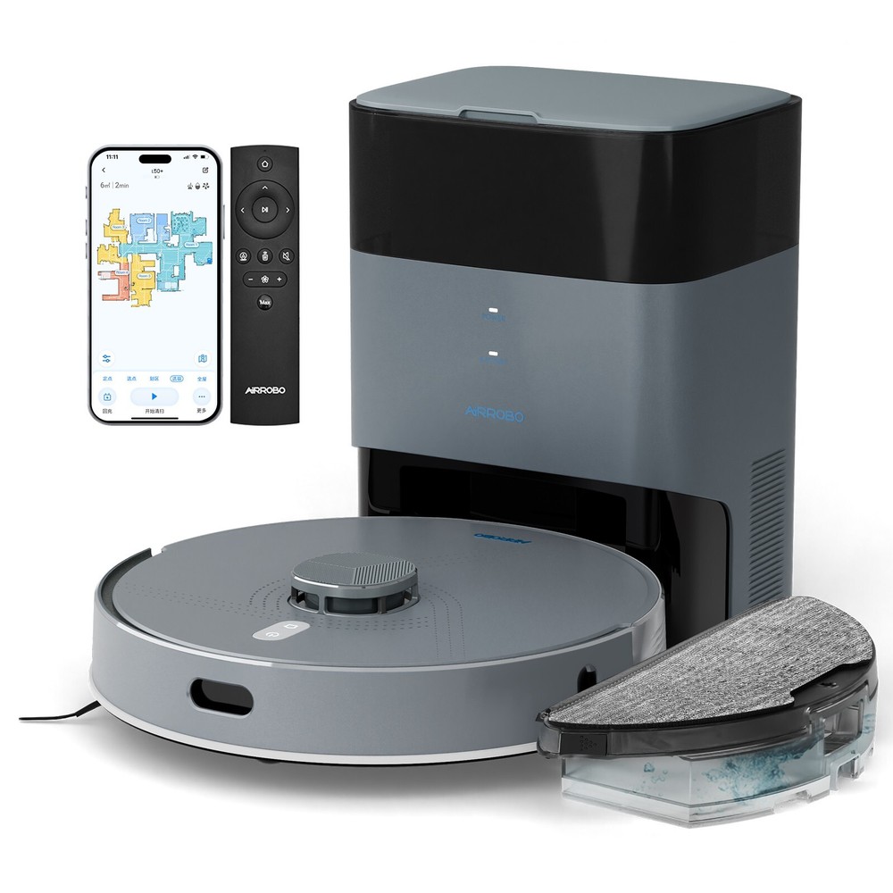 AIRROBO L50+ Self-Emptying Robotic Robot Vacuum and Mop 240Min Home Mapping