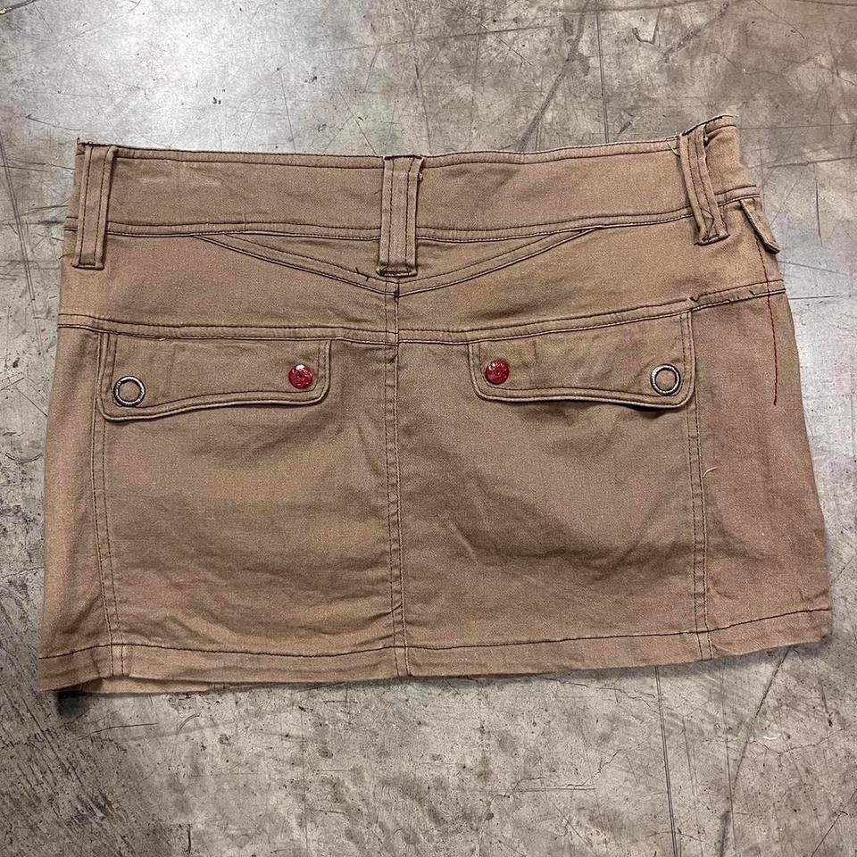Y2K Vintage Tan Mini Skirt Size 32 Retro 90s Style
