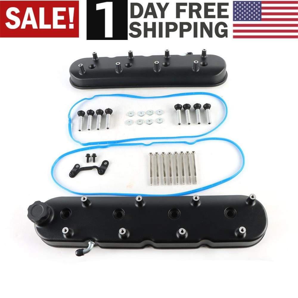 Black Cast Aluminum Valve Covers Coil Mounts For GM LS LS1 LS2 LS3 5.3 6.0L 6.2L