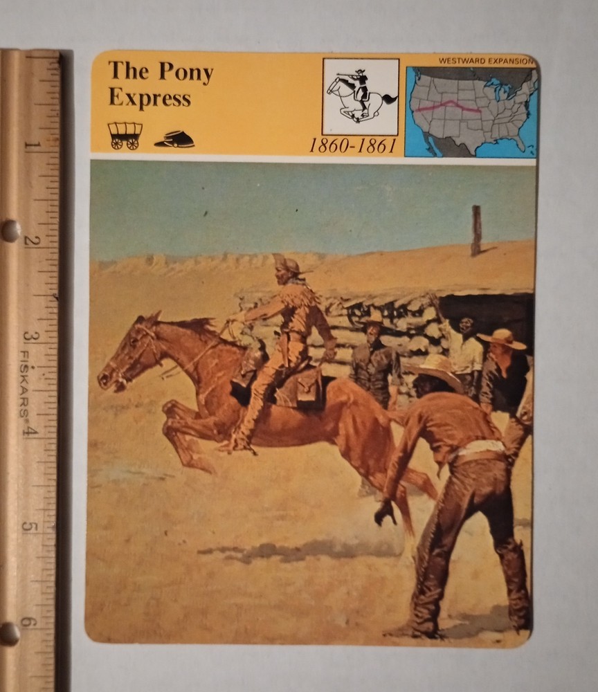 1979 Panarizon The Pony Express Fastest Run In The West Mail Large Card Vintage