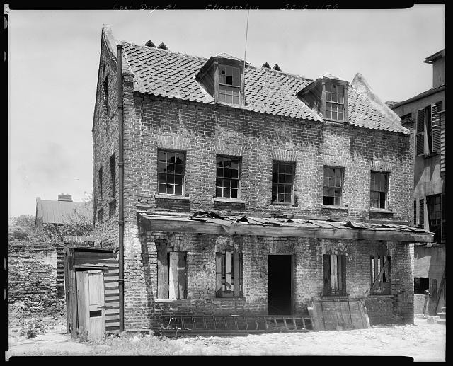 Photo:Charleston South Carolina East Bay St 1937 Brick Building Facade