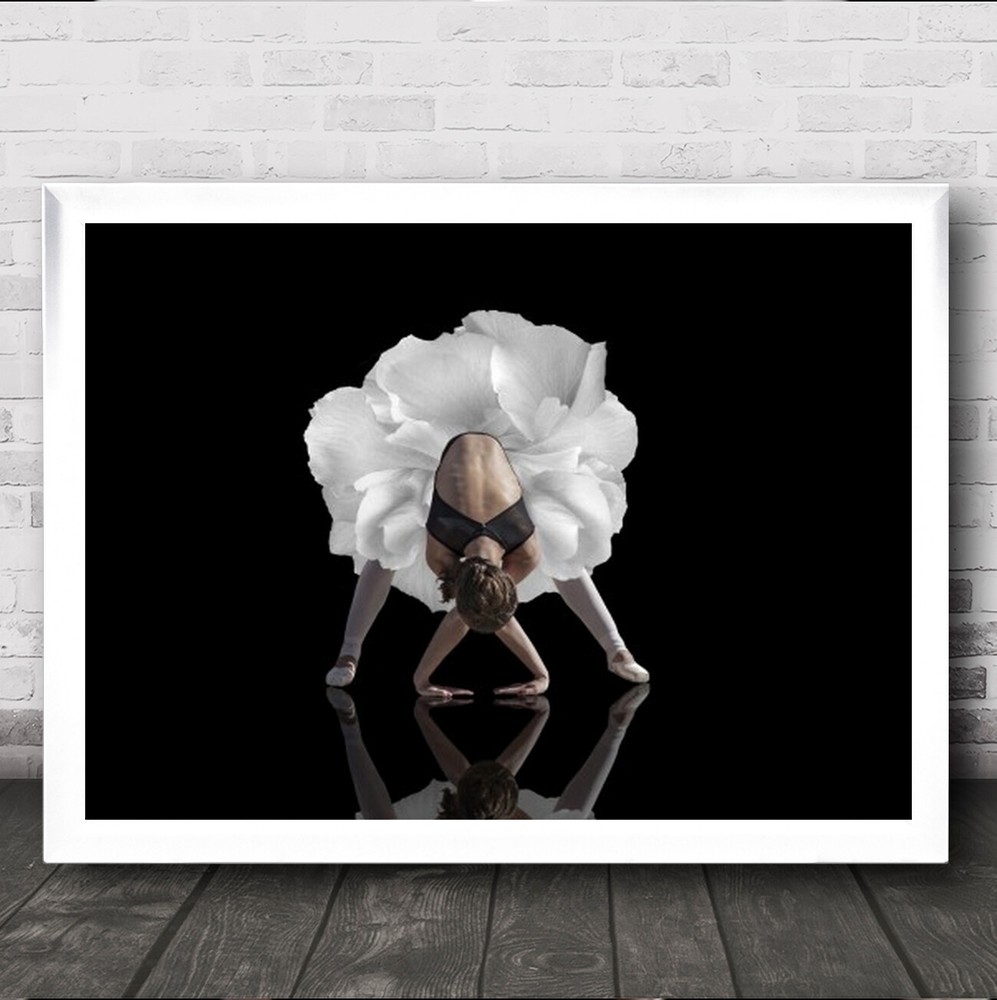 Dance Ballerina Ballet Skirt Flower Dancer Dancing Hands Wall Art Print