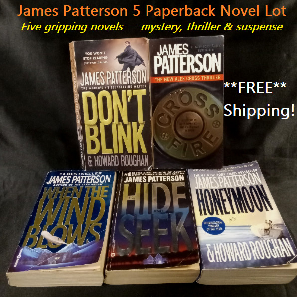 James Patterson 5 Paperback Novel Lot Mystery Thriller Warner Books Cross Fire