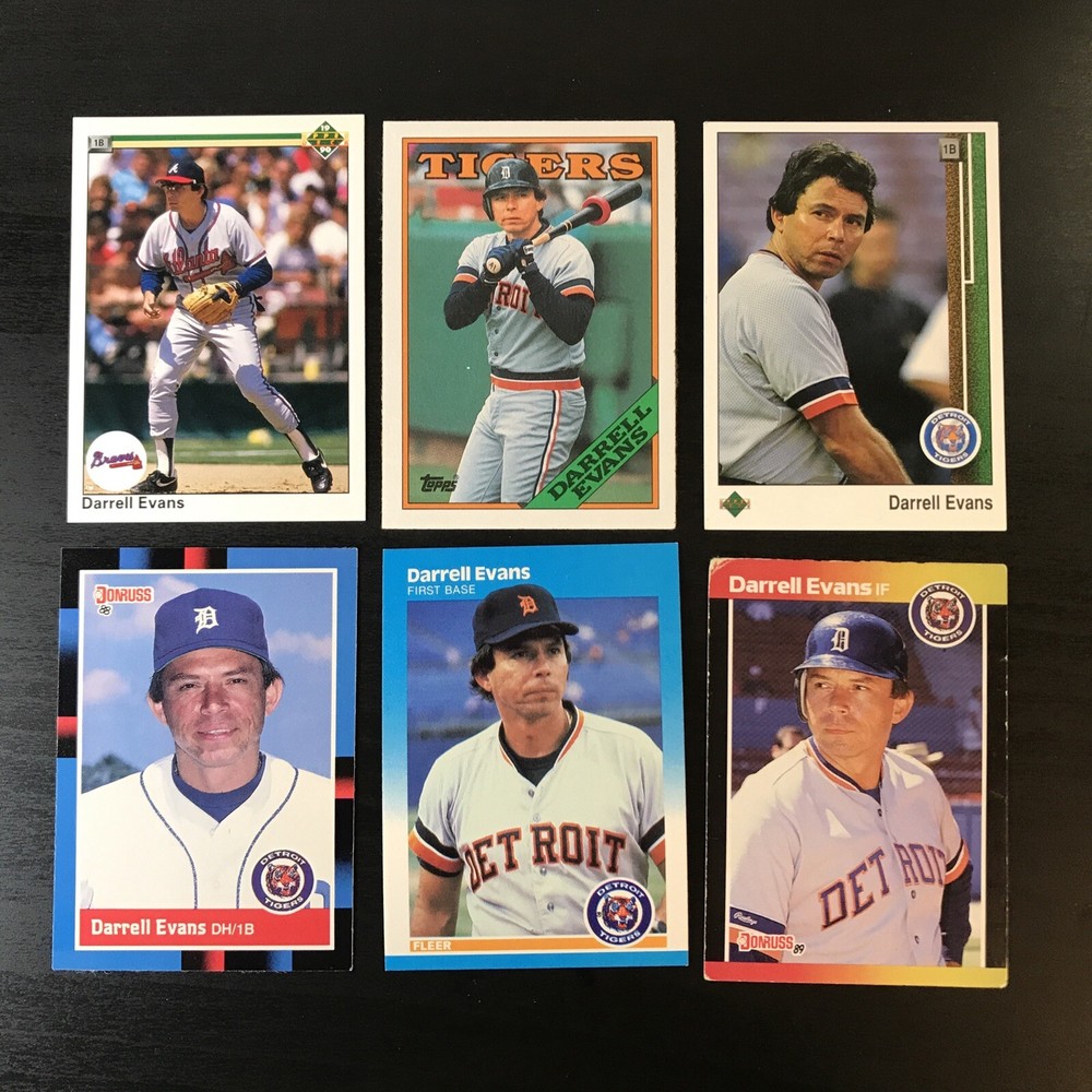 6 Card Darrell Evans Mlb Baseball Lot Vg