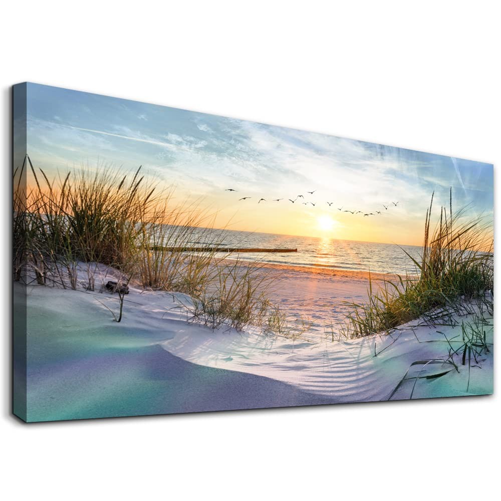 Canvas Wall Art For Living Room Large Size Wall Art Decor For Bedroom Blue Oc...