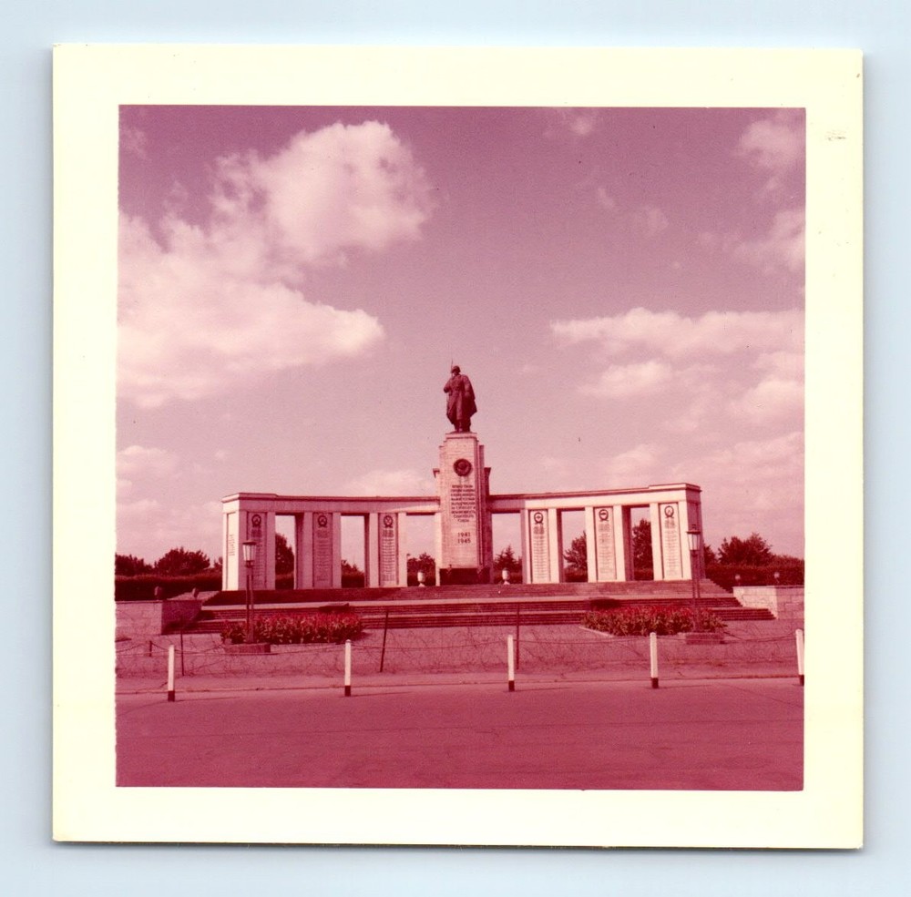 Old Vintage Square Color Photo SOVIET WAR MEMORIAL BERLIN GERMANY STATUE