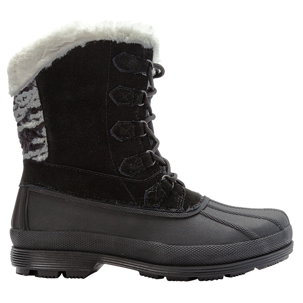 Propet Lumi Tall Lace Duck  Womens Black Casual Boots WBX002S-BLW