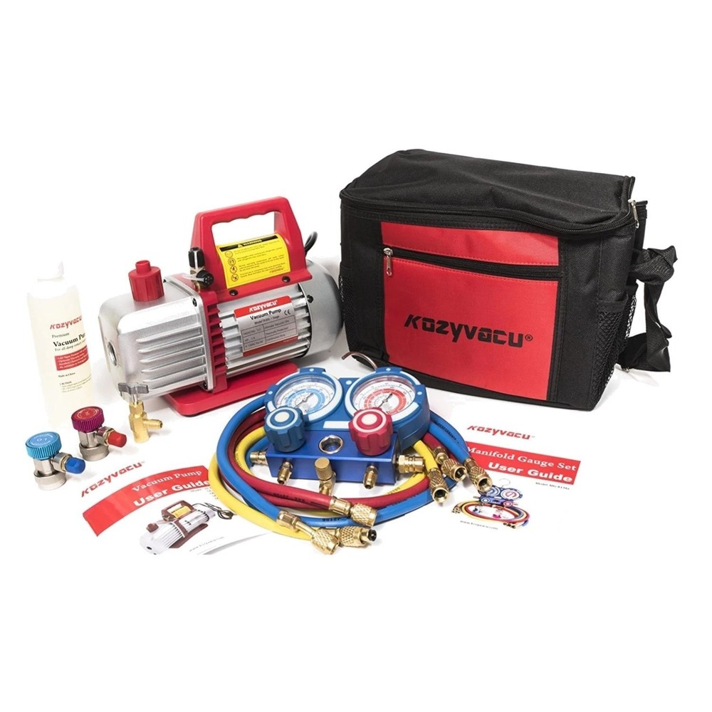 Professional Grade 1-Stage 3.5 CFM Vacuum Pump & AC Repair Kit Essentials-image