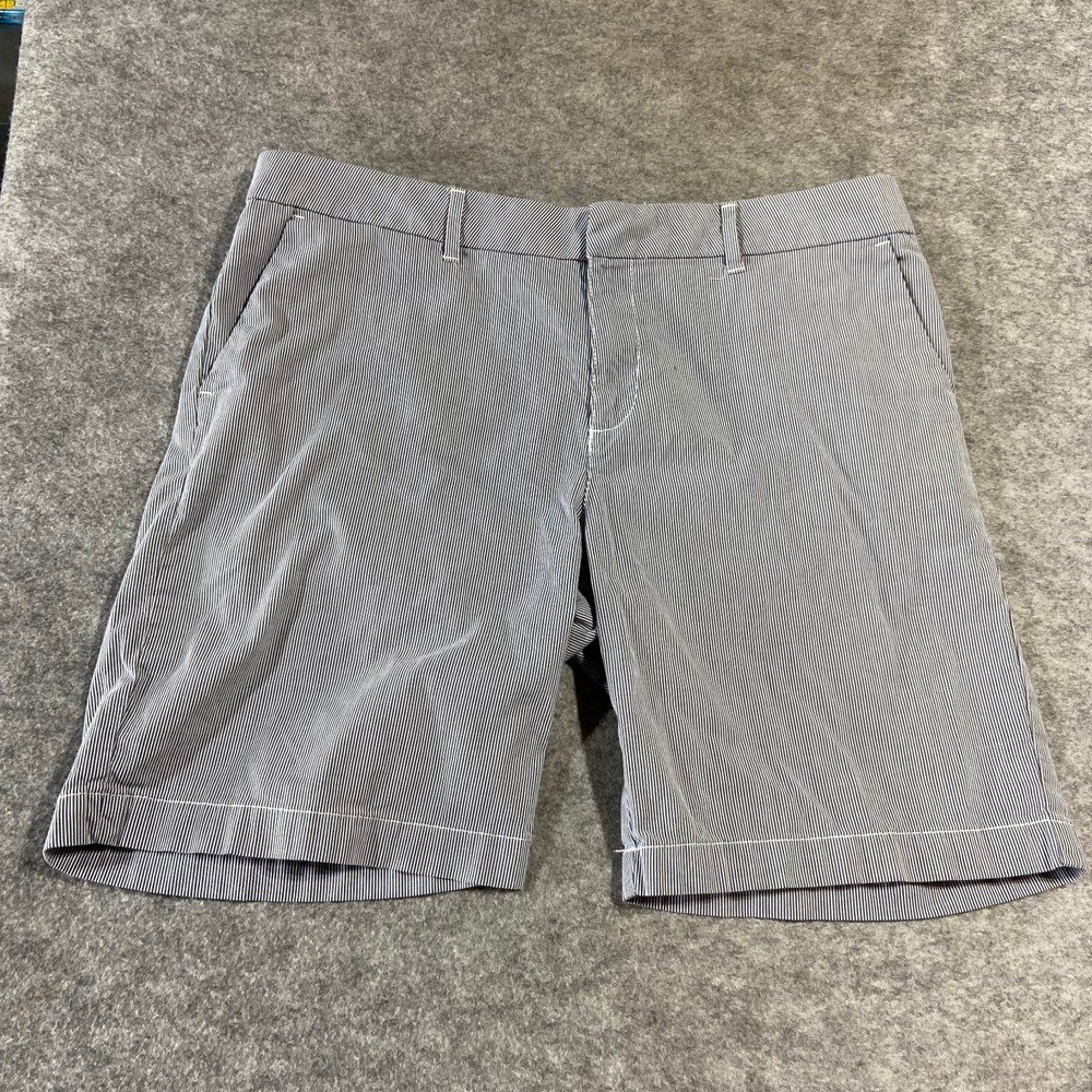 Tommy Hilfiger Seersucker Chino Shorts Womans 12 Blue Flat Front 8