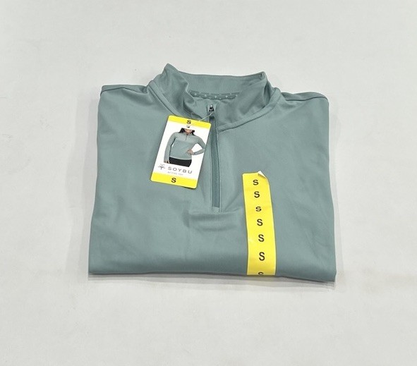 Soybu Women’s Long Sleeve 1/4 Zip Active Top, Green, Size S
