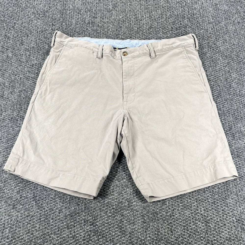 Polo Ralph Lauren Shorts Mens 38 Khaki Beige Slim Stretch Chino Casual Preppy